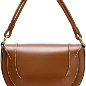 Slouchy PU Leather Tote Bag Women Casual Crossbody Shoulder Handbag